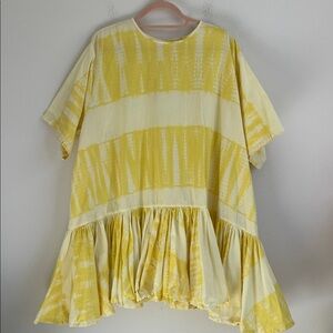 Anthropologie NorBlack NorWhite Yellow Tie-Dye Oversized Dress